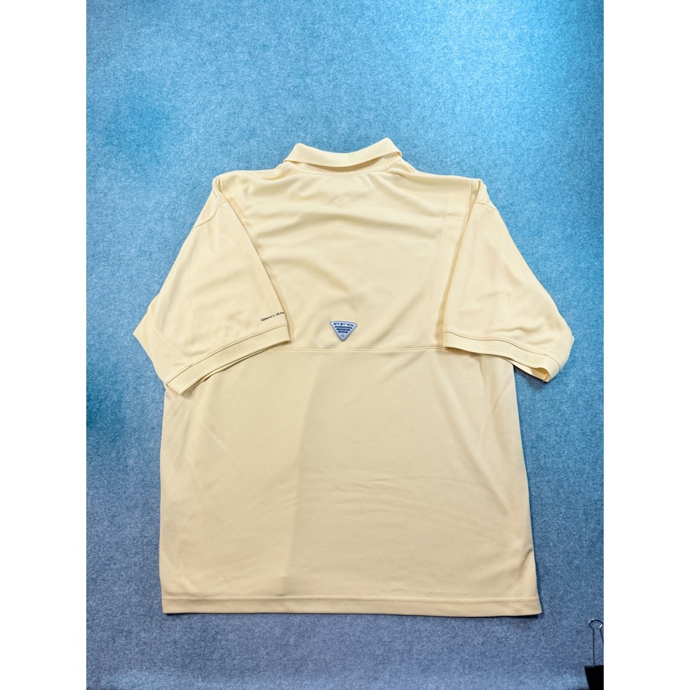 Columbia PFG Mens XL Yellow Omni-Shade Performance Fishing Polo Shirt - Picture 5 of 11